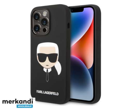 Karl Lagerfeld Hard Back Case for iPhone 14 Pro Max - Karl's Head - Magsafe Compatible - Black J-TOO
