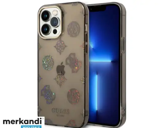 Guess iPhone 14 Pro Max Hard Back Case - Peony Glitter - Black J-TOO