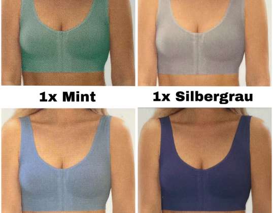 J-Line Comfort Bras with Zipper, Sports Bras 4 Pack