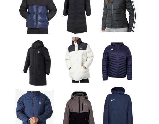 Set of winter coats mix ADIDAS, NIKE, REEBOK, KAPPA, PSG ...