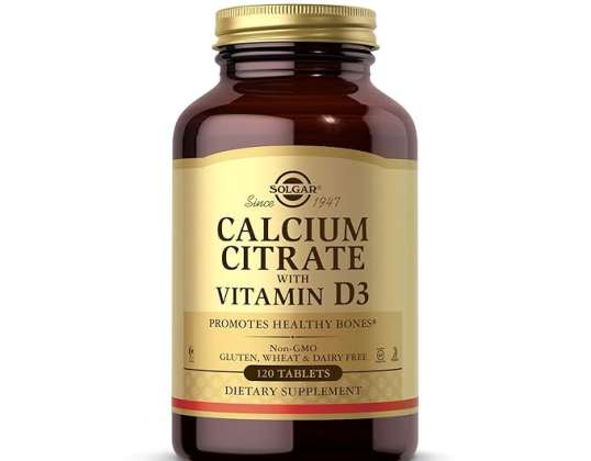 Solgar-Kalcio citratas su vitamino D3 tabletėmis