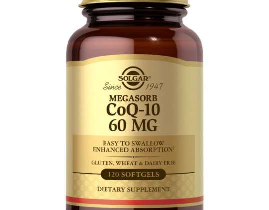 Solgar Megasorb CoQ-10 60 mg Softgels - Kardiyovasküler Sağlık için 60mg Premium CoQ-10