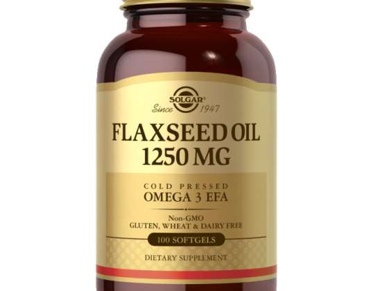 Huile de lin Solgar 1250 mg Gélules – Source d’oméga-3 ALA de qualité supérieure