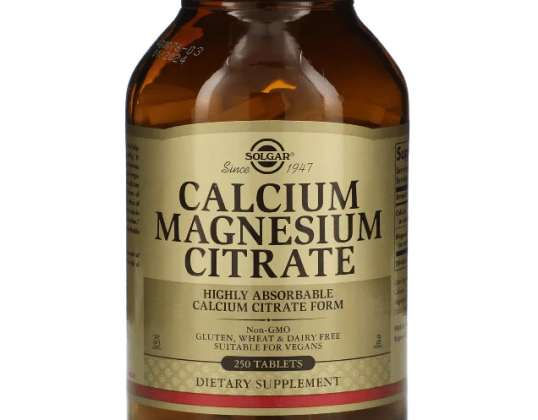 Solgar Calcium Magnesium Citraat Tabletten voor de gezondheid van botten en spieren - Bulk Supply