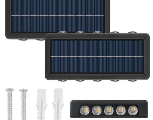 2x Alogy Solar Wall Lamp Outdoor IP65 2V