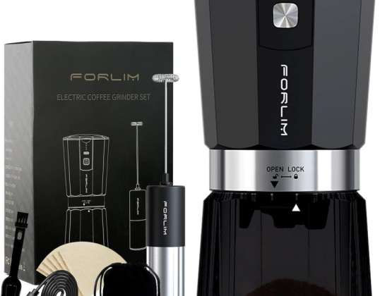 Přenosný akumulátorový elektrický mlýnek na kávu, malý pomalý automatický mlýnek na kávu, 2 dobíjecí baterie USB Type-C 800mAh, s nastavením mletí, 50 g (w