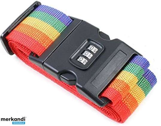 Multicolored polyester suitcase padlock strap - Delivery throughout Europe