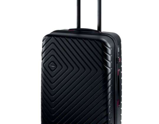 Carbon travel suitcase on wheels, very robust and elegant with TSA system, black, A-grade RRP: 79.90 €