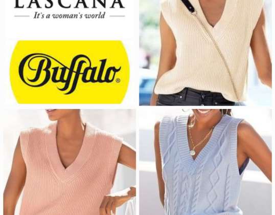020086 With the women's vests from the German brand Lascana&amp;Buffalo, your customers can complement their spring and summer outfits