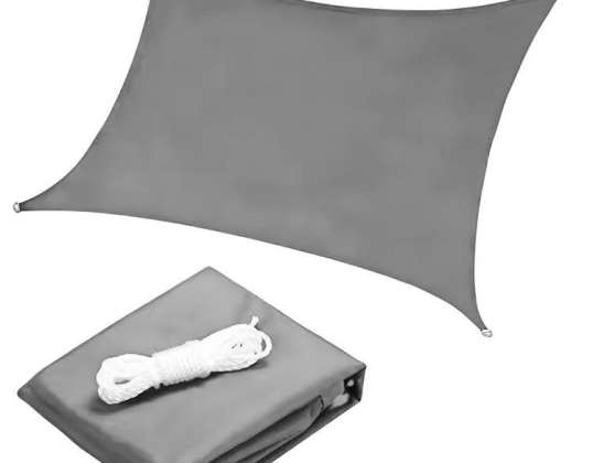 Rectangular sunshade sail canopy waterproof 2x3m - gray