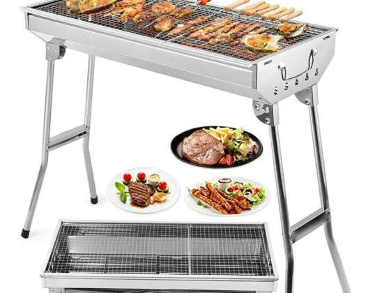 Outdoor Foldable Stainless Steel BBQ Charcoal Grill