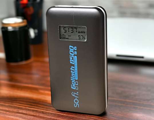 Power bank 8500 mAh of the SO-Fi brand. Highest Quality Out/ 2.1Amp Max Allu Case