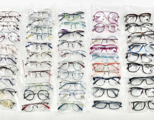 100 Stk Brillenfassungen, versch. Modelle, Farben und Designs, Großhandel Restposten