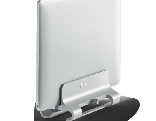 Vertical laptop stand up to 15 8" ONKRON DN02 Silver
