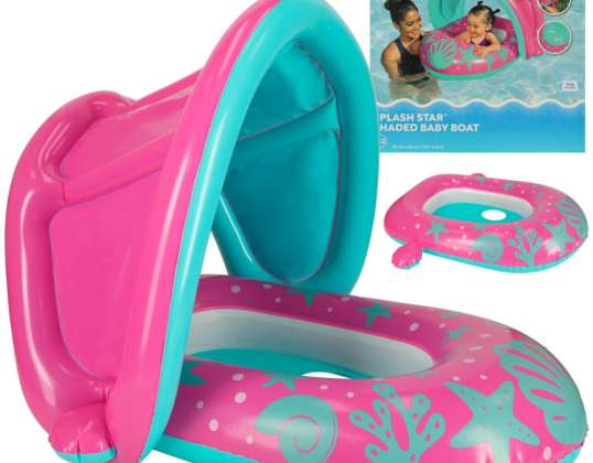 BESTWAY 34091 Baby Swim Ring Wheel Opblaasbare opblaasbare opblaasbare boot met stoel met dak roze 1 2 jaar 18kg