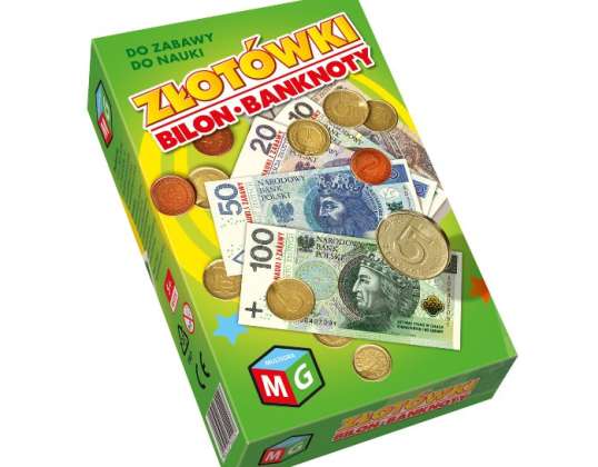 Penge til at lære og spille Zloty-mønter og -sedler 5 MULTIGRA