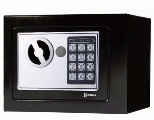Herzberg HG 03848: Caixa de segurança segura eletrônica de aço digital 17x23x17cm
