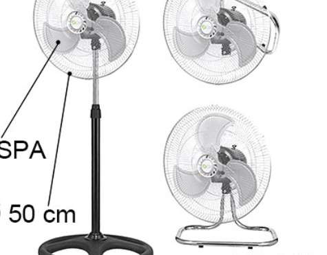 3 in 1 industrial standing fan 50 W 45 cm 1.30x50cm