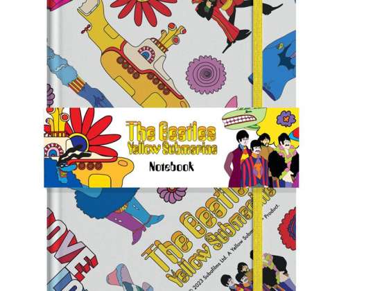The Beatles Yellow Submarine liniertes A5 Notizbuch aus Recyclingpapier