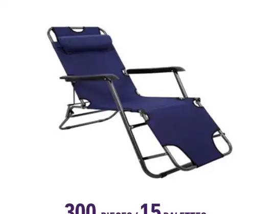 Reclining and folding lounge chair - Garden Deckchair 153X60X80CM