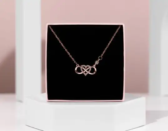 Rosé gouden ketting met zirkonia kristallen LOVEHEART