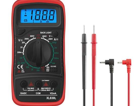 AG102D XL830L MULTIMETER WITH 2 RED PROBES