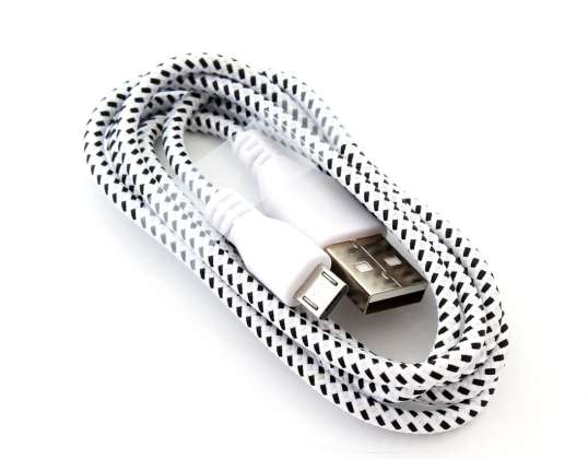 KK21L MICRO USB CABLE 1M WHITE BRAID
