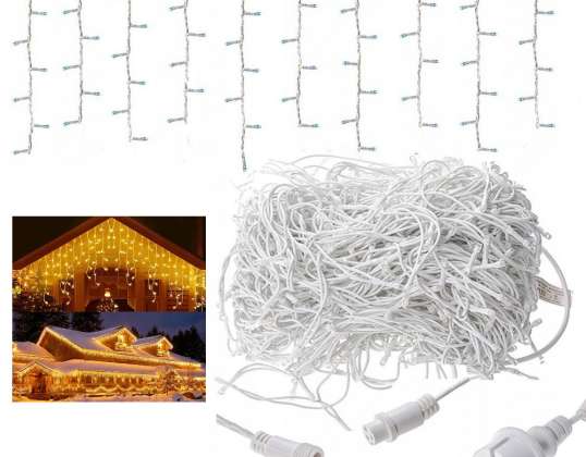 ICICLES 500 THICK OUTDOOR LED LIGHTS WARM WHITE FLASH 16M