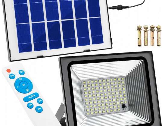 SOLAR LED-LAMPA STRÅLKASTARE SOLPANEL HALOGEN FJÄRRKONTROLL IP67 50W