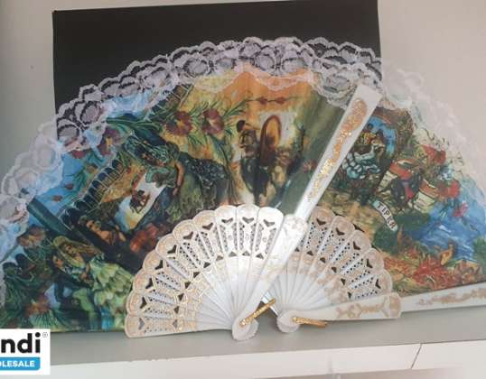 Commercio all'ingrosso di ventagli spagnoli, misura 40 cm - lotto di 7200 pezzi