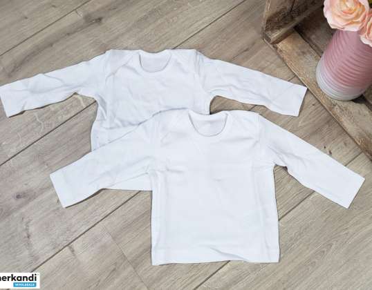 2 опаковки бял Код тениски с дълъг ръкав за бебета