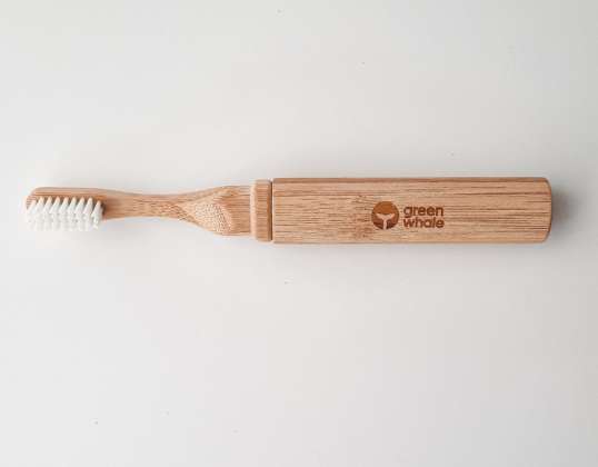 Bamboo toothbrush for travel - toothbrush and travel case in one