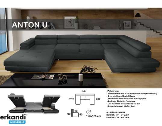 New in the assortment - corner sofa, living area with functions, 1st choice different models