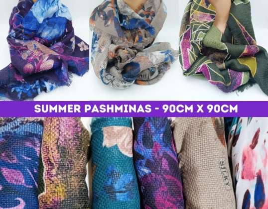 Set von Sommer bedruckte Pashminas - Großhandel aus Spanien