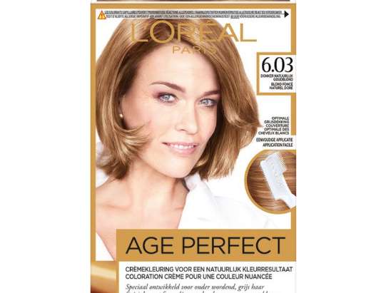 "L'Oreal Age Perfect Creme" plaukų dažai - 6.03 tamsiai auksinė blondinė