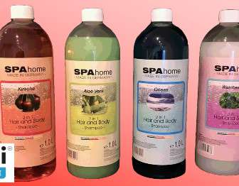 SPA hjem Shampoo 1.0 L Hår og kropp 2 i 1 Fragrance Notes: Aloe Vera, Kirsebær, Ocean, Wild Berry