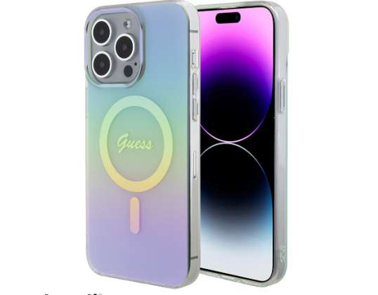 Guess iPhone 15 Pro Back cover Magsafe case iridescent - Turquoise J-TOO