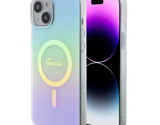 Guess iPhone 15 Plus &amp; iPhone 14 Plus Back cover case - Magsafe iridescent - Turquoise J-TOO