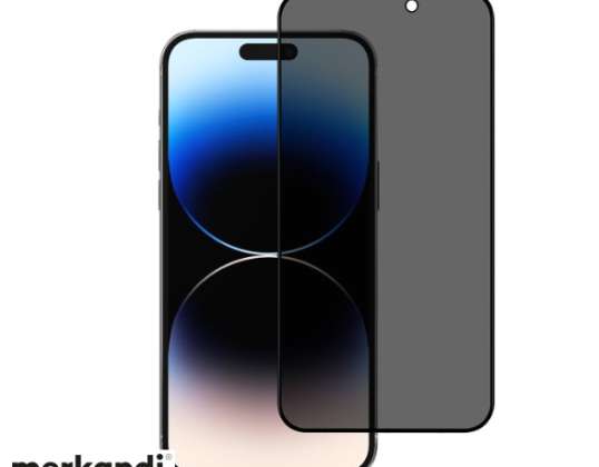 10'lu kutu - iPhone 14 Pro Max Gizlilik Temperli Cam Ekran Koruyucu - Siyah J-TOO