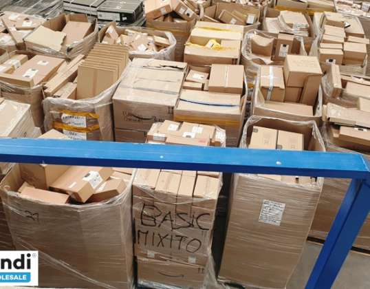 Balík vrátených nákladných vozidiel Amazon v krabici paliet 1.80