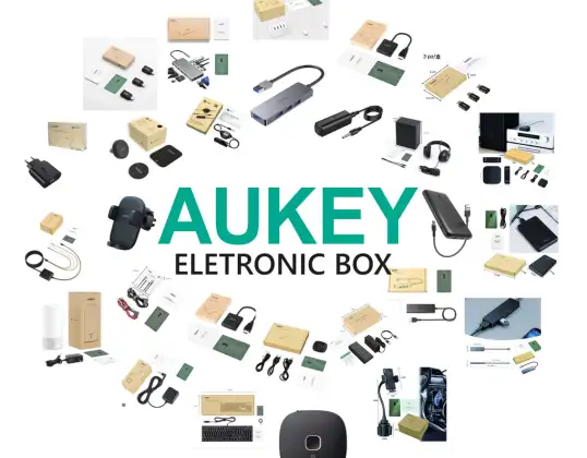 300 kappaletta sekoitusta Aukey-tuotemerkin 100% elektroniset tuotteet - Kaikki uudet tuotteet: Tietokone, puhelin, matkapuhelin, peli- ja multimediatarvikkeet