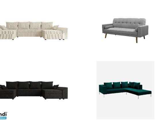 Sett med 11 stue sofaer blandet kvalitet