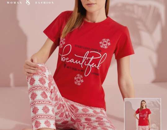 Women's short-sleeved pyjamas in first-class quality with many color and design alternatives are available to choose from.