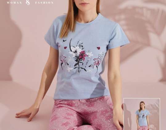 Women's short-sleeved pajamas with premium quality offer a wide range of color and style options for your comfort.