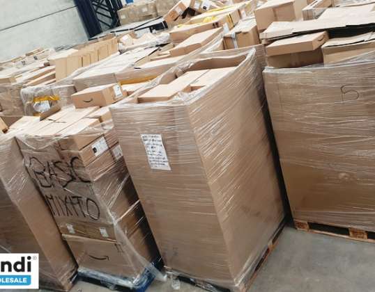 Amazon Retourenpaletten in 1,80m Palettenboxen mit original geschlossenen Kartons