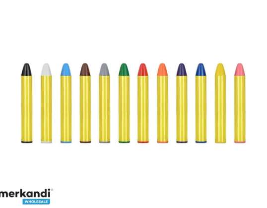 Veido dažų pieštukai 12 spalvų