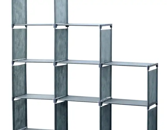 Herzberg 9-слойная лестничная полка книжный шкаф для хранения 125x125 см серый