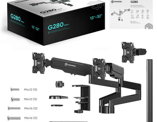 ONKRON G280 Настільне кріплення для 3 моніторів 13&quot; 32&quot; до 8 кг Чорний