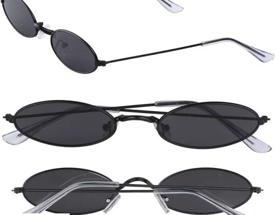 Малки овални слънчеви очила за жени и мъже ретро хипи метални рамки