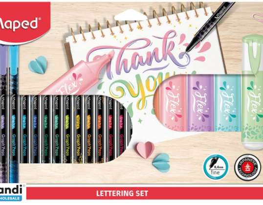 Belettering Set Markeerstiften Fineliners 22 Elementen Maped